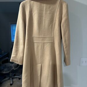 Larry Levine Cream A-line Long Sleeve Dress for Work